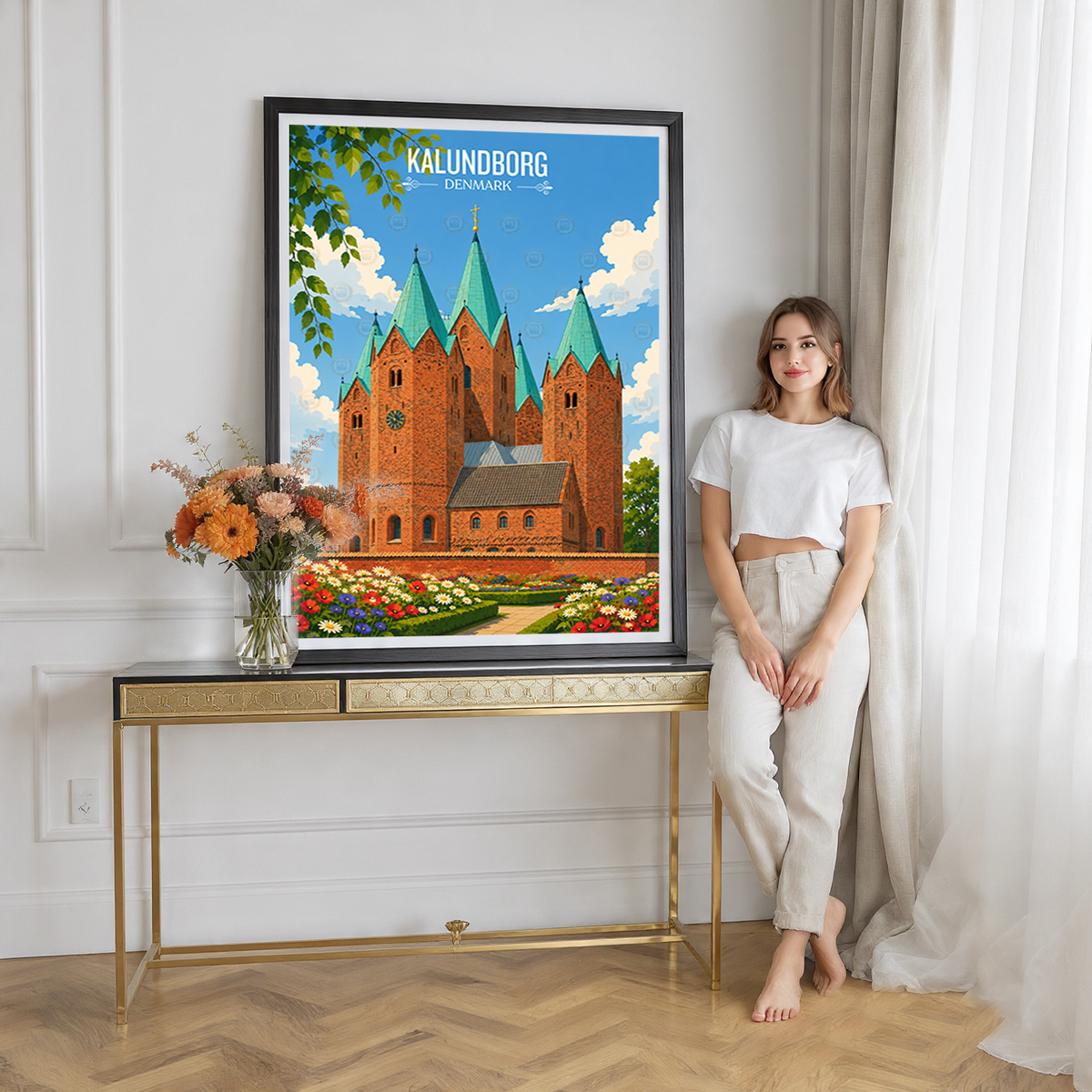 Kalundborg - Denmark - Travel Poster Vintage Style Wall Art Print
