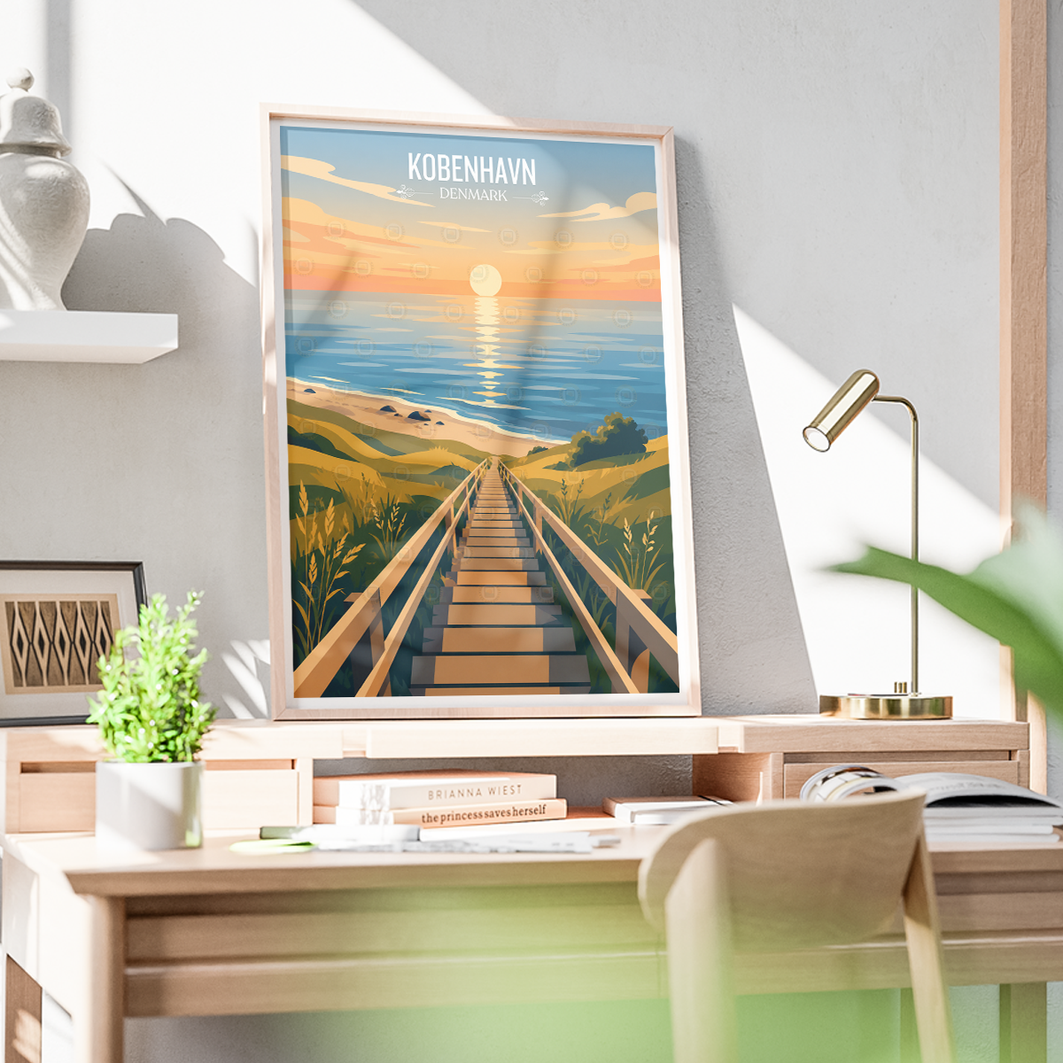 Kobenhavn - Denmark - Travel Poster Vintage Style Wall Art Print