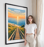 Kobenhavn - Denmark - Travel Poster Vintage Style Wall Art Print