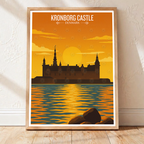 Kronborg Castle - Denmark - Travel Poster Vintage Style Wall Art Print