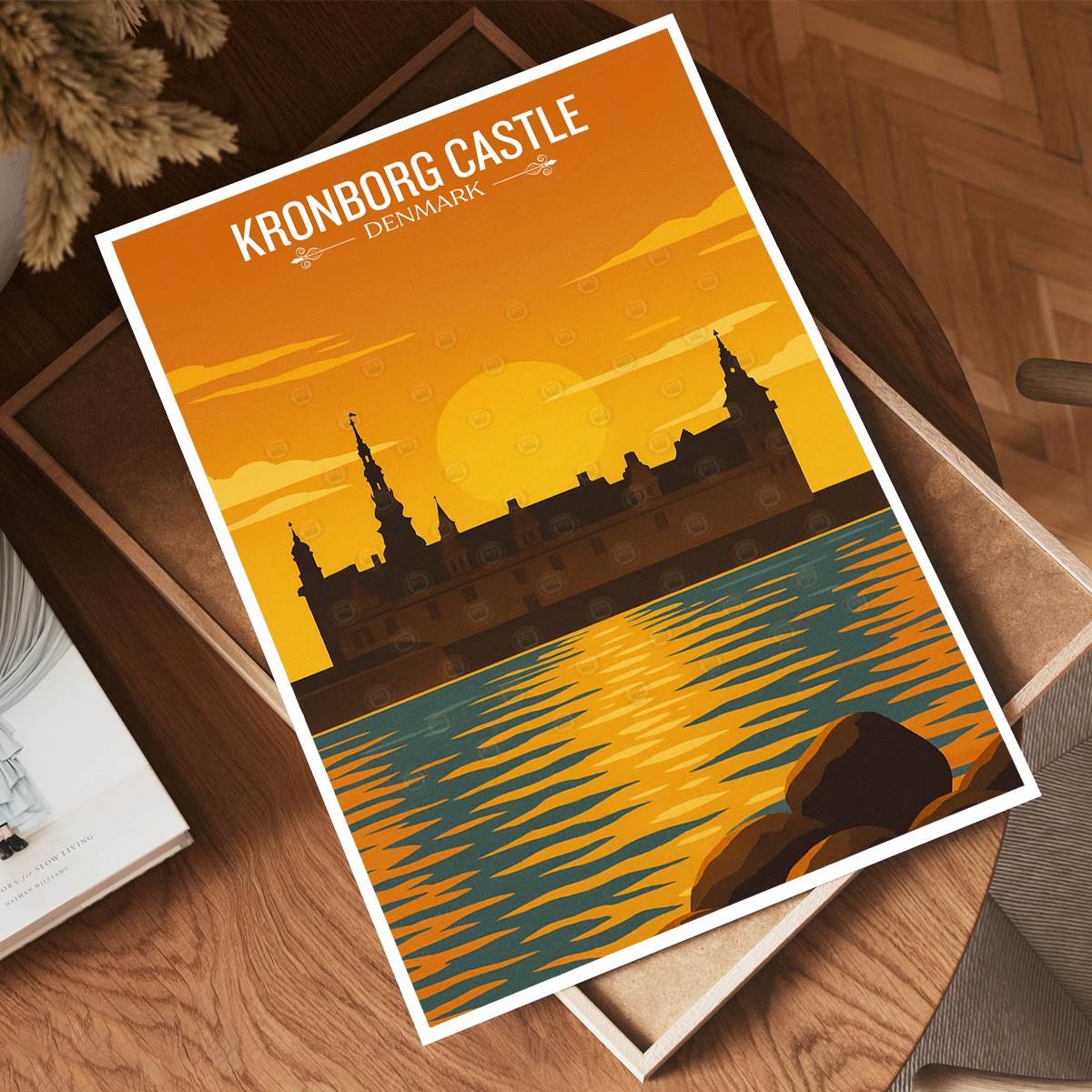 Kronborg Castle - Denmark - Travel Poster Vintage Style Wall Art Print