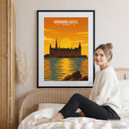 Kronborg Castle - Denmark - Travel Poster Vintage Style Wall Art Print