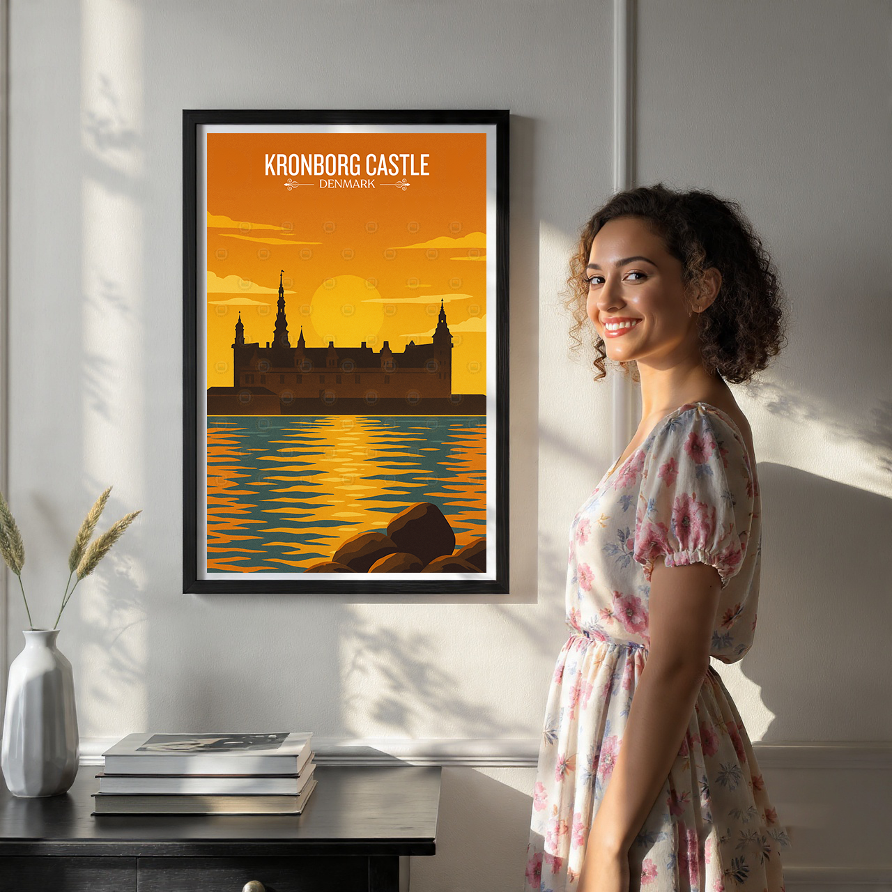 Kronborg Castle - Denmark - Travel Poster Vintage Style Wall Art Print