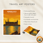 Kronborg Castle - Denmark - Travel Poster Vintage Style Wall Art Print