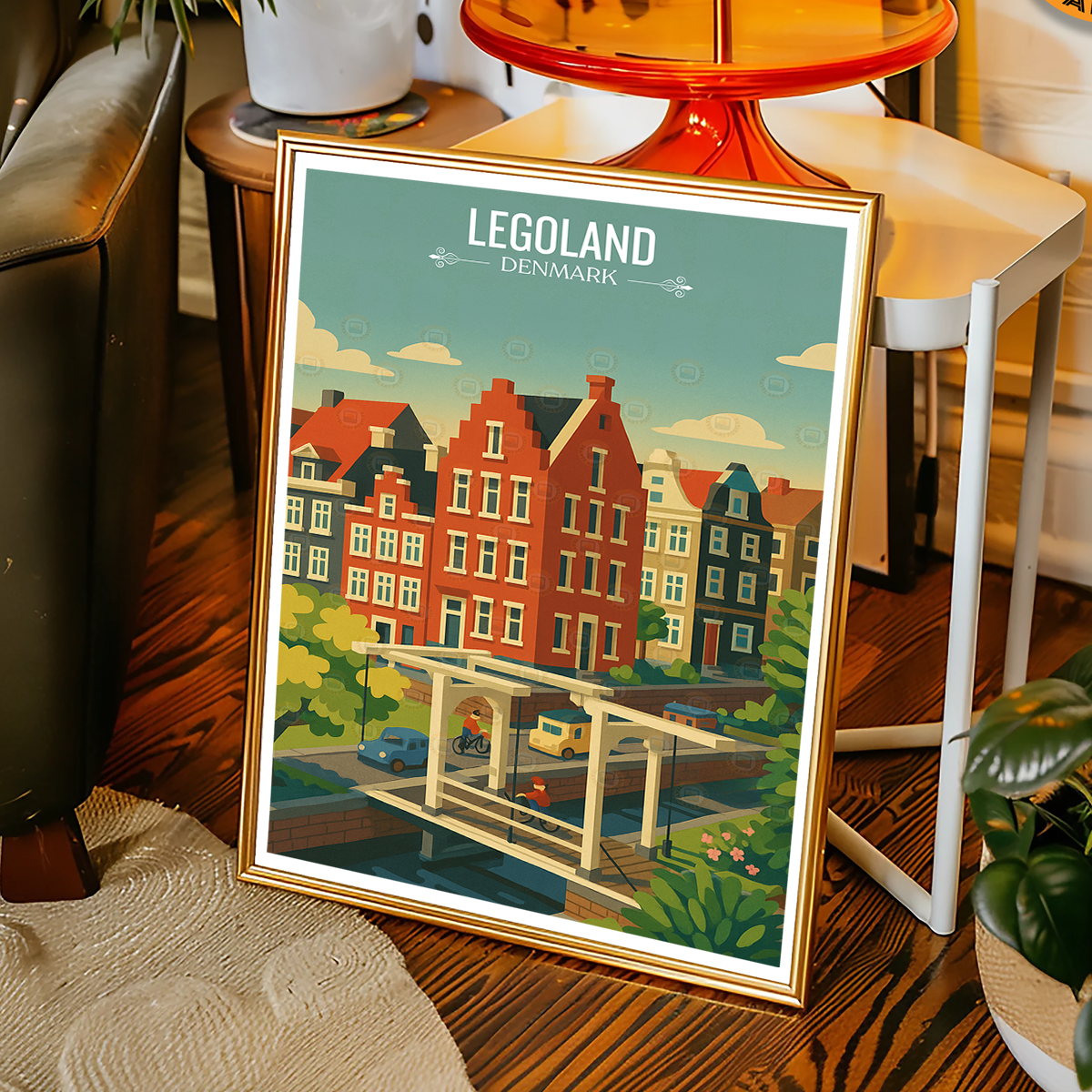 Legoland - Denmark - Travel Poster Vintage Style Wall Art Print