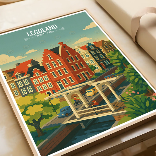 Legoland - Denmark - Travel Poster Vintage Style Wall Art Print - Art Print - Travel Art Poster