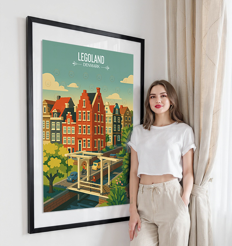 Legoland - Denmark - Travel Poster Vintage Style Wall Art Print