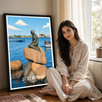 Little Mermaid - Denmark - Travel Poster Vintage Style Wall Art Print - Art Print - Travel Art Poster