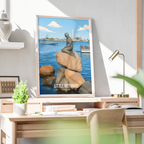 Little Mermaid - Denmark - Travel Poster Vintage Style Wall Art Print - Art Print - Travel Art Poster