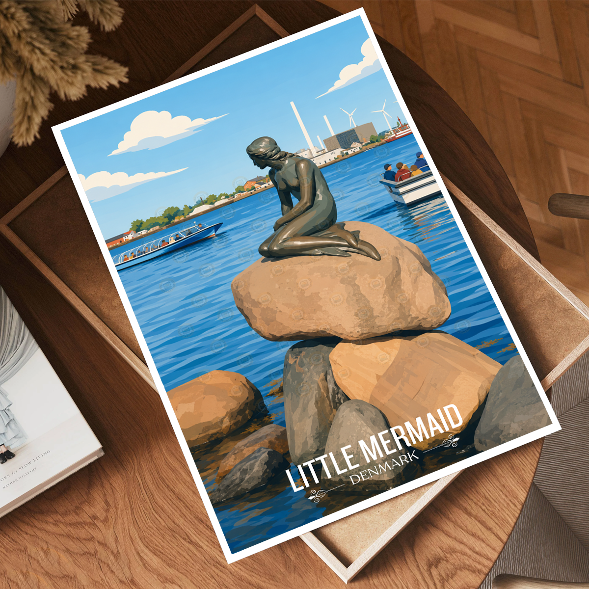 Little Mermaid - Denmark - Travel Poster Vintage Style Wall Art Print - Art Print - Travel Art Poster