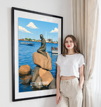 Little Mermaid - Denmark - Travel Poster Vintage Style Wall Art Print - Art Print - Travel Art Poster