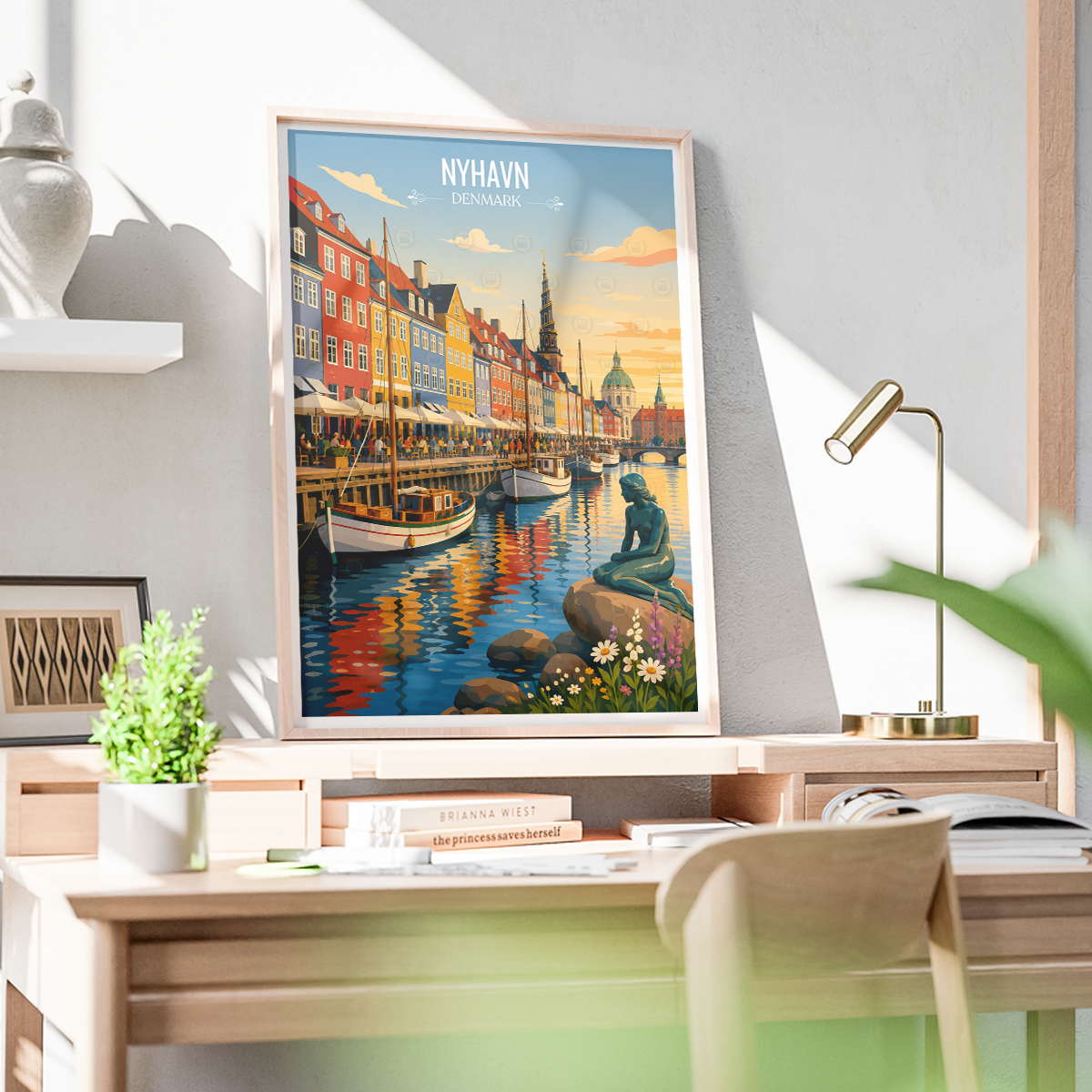 Nyhavn - Denmark - Travel Poster Vintage Style Wall Art Print - Art Print - Travel Art Poster