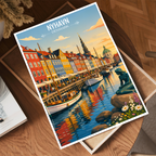 Nyhavn - Denmark - Travel Poster Vintage Style Wall Art Print - Art Print - Travel Art Poster
