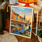 Nyhavn - Denmark - Travel Poster Vintage Style Wall Art Print - Art Print - Travel Art Poster