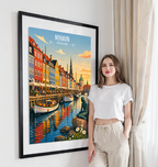 Nyhavn - Denmark - Travel Poster Vintage Style Wall Art Print - Art Print - Travel Art Poster