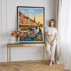Nyhavn - Denmark - Travel Poster Vintage Style Wall Art Print - Art Print - Travel Art Poster