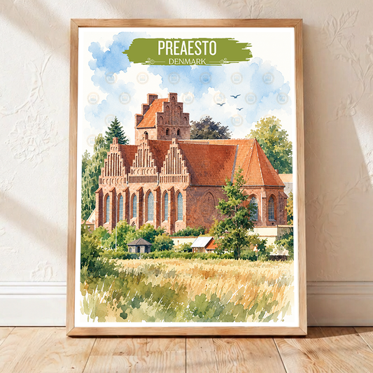 Praesto - Denmark - Travel Poster Vintage Style Wall Art Print - Art Print - Travel Art Poster