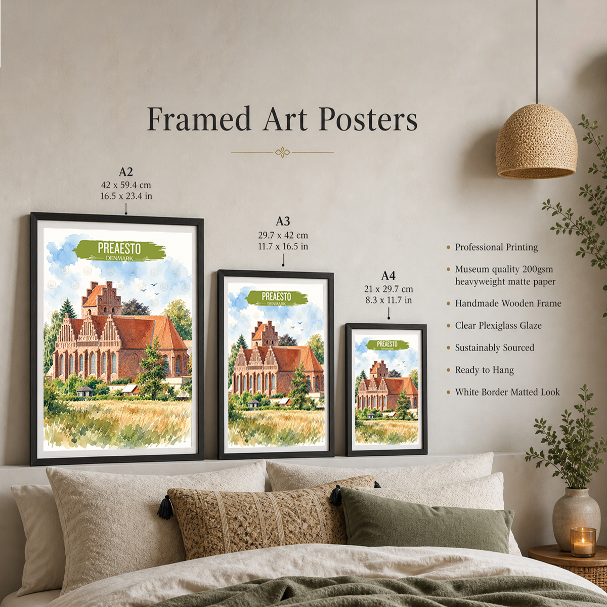 Praesto - Denmark - Travel Poster Vintage Style Wall Art Print - Art Print - Travel Art Poster