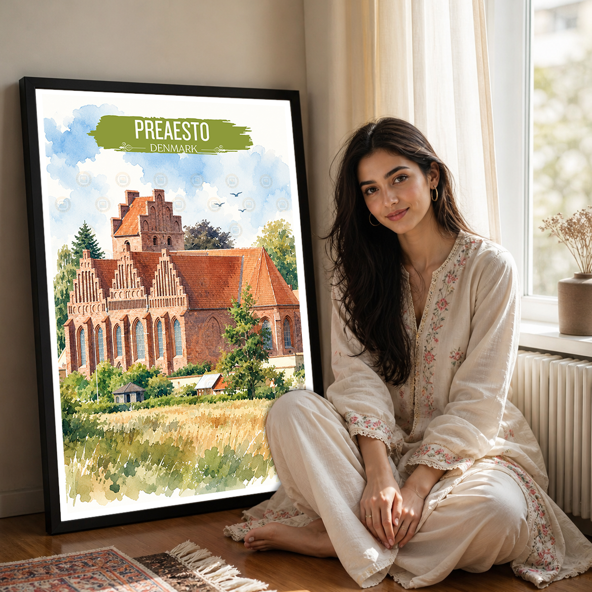 Praesto - Denmark - Travel Poster Vintage Style Wall Art Print - Art Print - Travel Art Poster