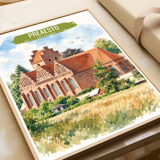 Praesto - Denmark - Travel Poster Vintage Style Wall Art Print - Art Print - Travel Art Poster