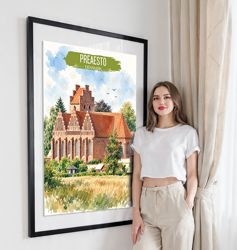 Praesto - Denmark - Travel Poster Vintage Style Wall Art Print - Art Print - Travel Art Poster