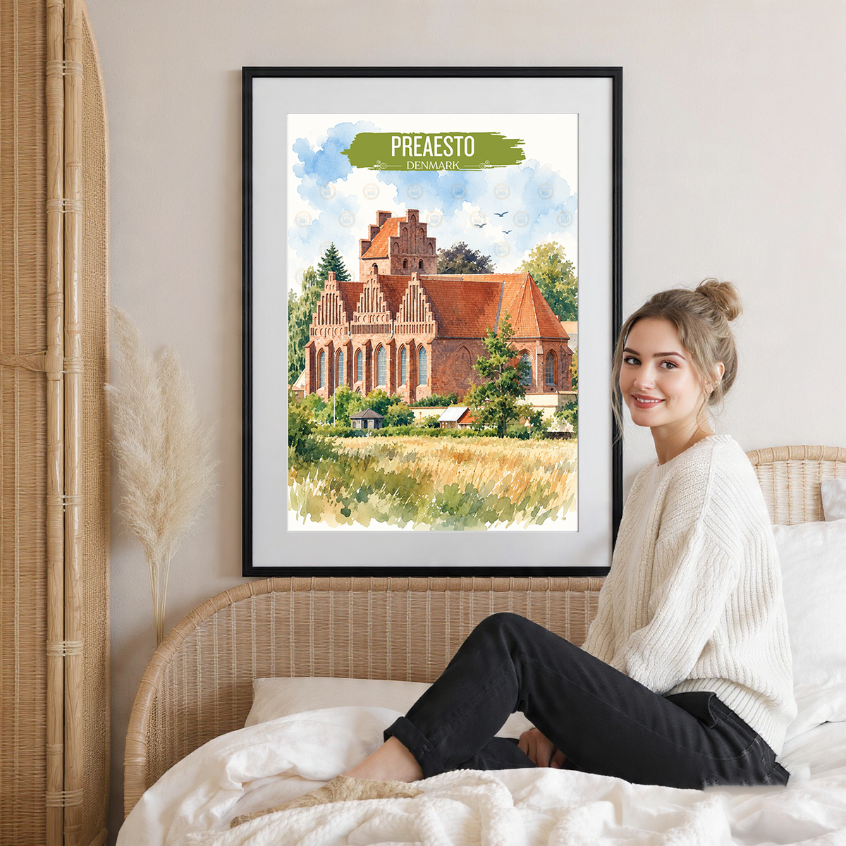 Praesto - Denmark - Travel Poster Vintage Style Wall Art Print - Art Print - Travel Art Poster