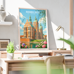 Rosenborg Castle - Denmark - Travel Poster Vintage Style Wall Art Print - Art Print - Travel Art Poster