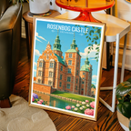 Rosenborg Castle - Denmark - Travel Poster Vintage Style Wall Art Print - Art Print - Travel Art Poster