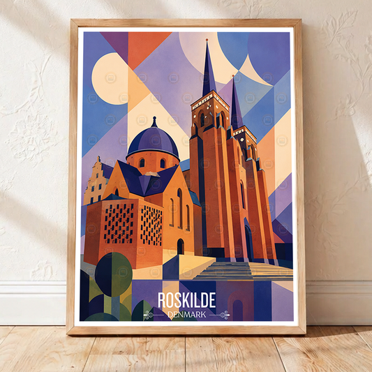 Roskilde - Denmark - Travel Poster Vintage Style Wall Art Print - Art Print - Travel Art Poster