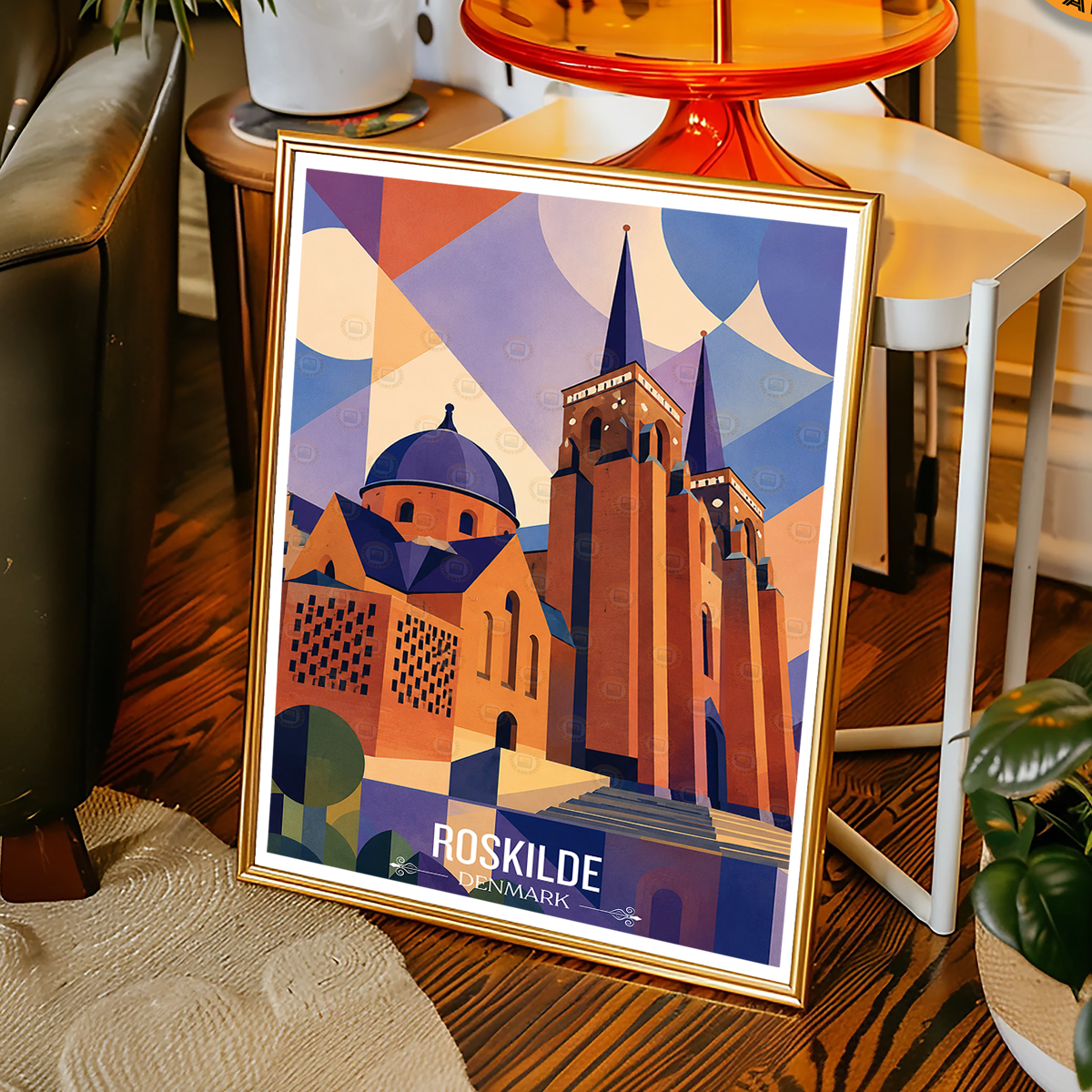 Roskilde - Denmark - Travel Poster Vintage Style Wall Art Print - Art Print - Travel Art Poster