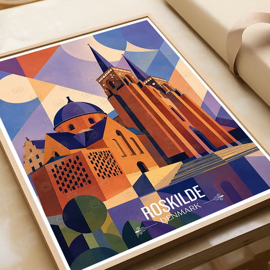 Roskilde - Denmark - Travel Poster Vintage Style Wall Art Print - Art Print - Travel Art Poster