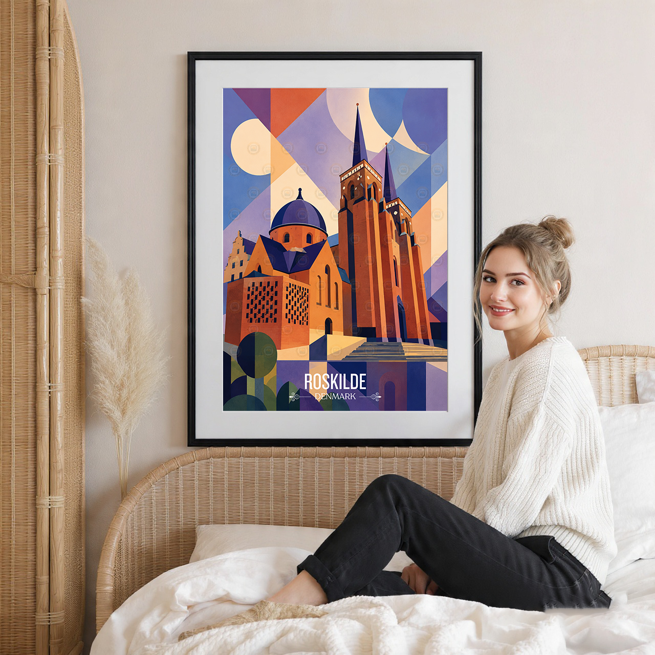 Roskilde - Denmark - Travel Poster Vintage Style Wall Art Print - Art Print - Travel Art Poster