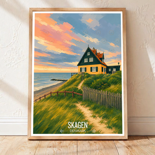 Skagen - Denmark - Travel Poster Vintage Style Wall Art Print - Art Print - Travel Art Poster