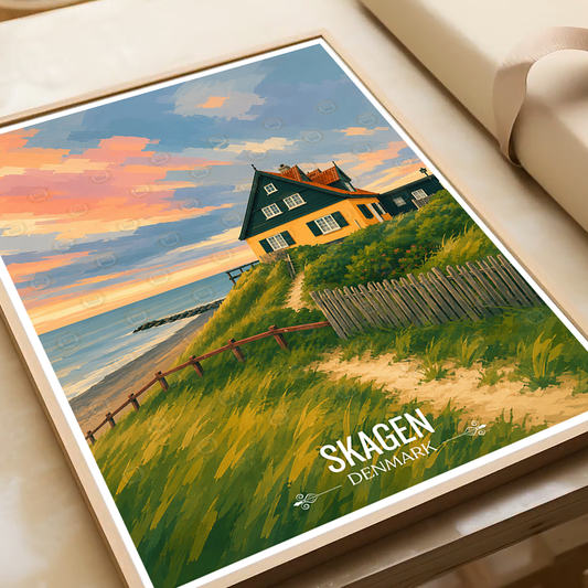 Skagen - Denmark - Travel Poster Vintage Style Wall Art Print - Art Print - Travel Art Poster