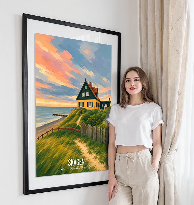 Skagen - Denmark - Travel Poster Vintage Style Wall Art Print - Art Print - Travel Art Poster