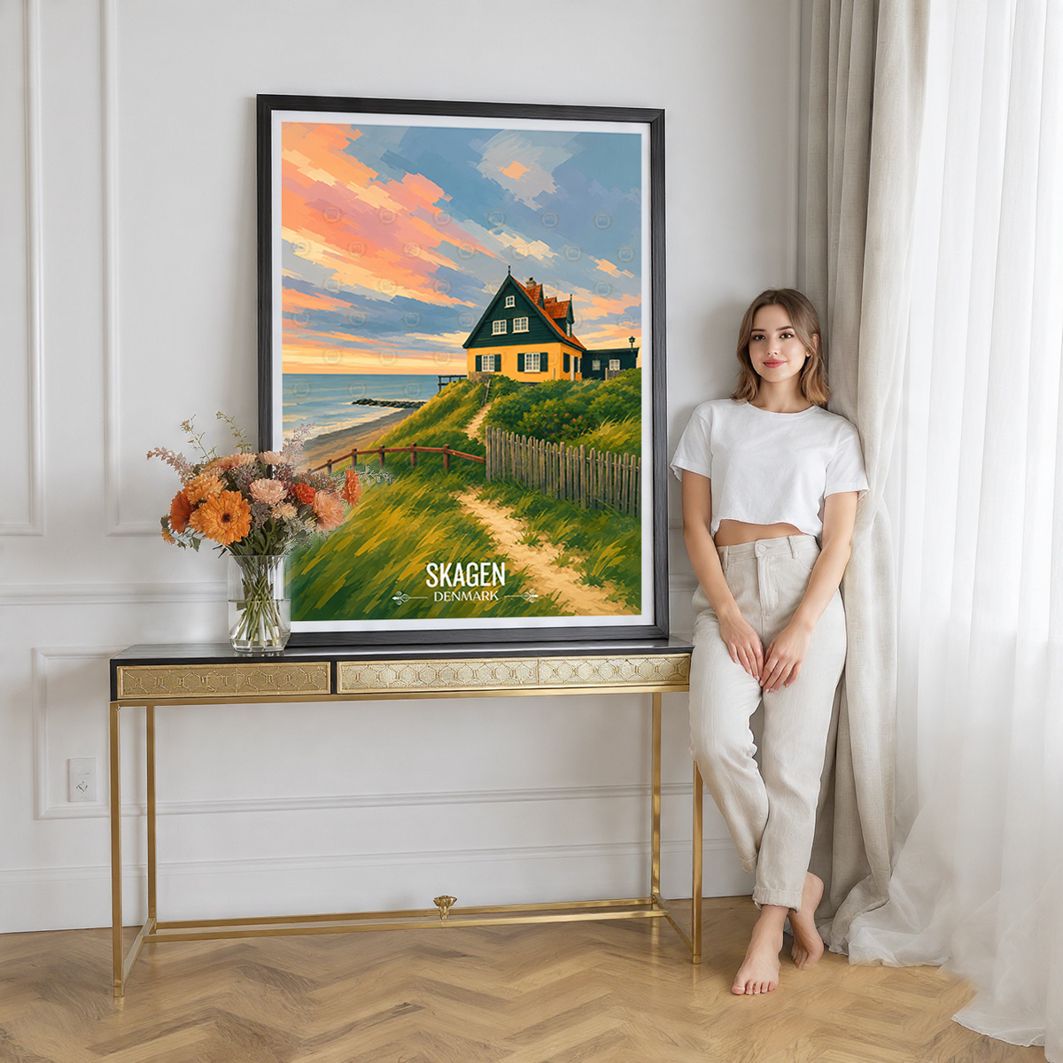 Skagen - Denmark - Travel Poster Vintage Style Wall Art Print - Art Print - Travel Art Poster