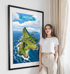 Tindhólmur - Denmark - Travel Poster Vintage Style Wall Art Print - Art Print - Travel Art Poster