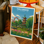 Tivoli Gardens - Denmark - Travel Poster Vintage Style Wall Art Print - Art Print - Travel Art Poster