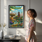 Tivoli Gardens - Denmark - Travel Poster Vintage Style Wall Art Print - Art Print - Travel Art Poster