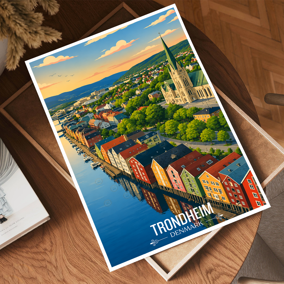 Trondheim - Denmark - Travel Poster Vintage Style Wall Art Print - Art Print - Travel Art Poster