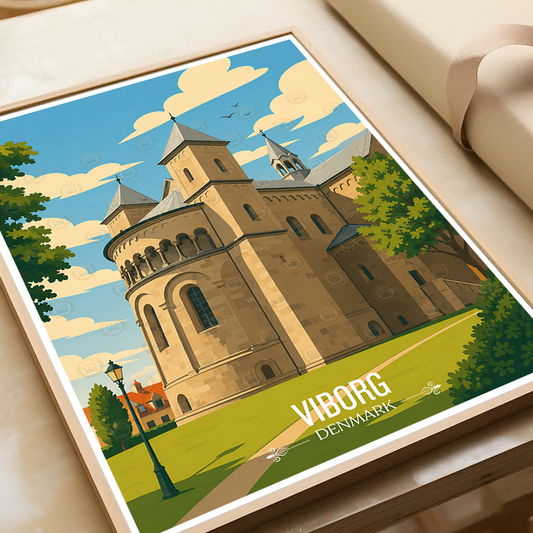 Viborg - Denmark - Travel Poster Vintage Style Wall Art Print - Art Print - Travel Art Poster