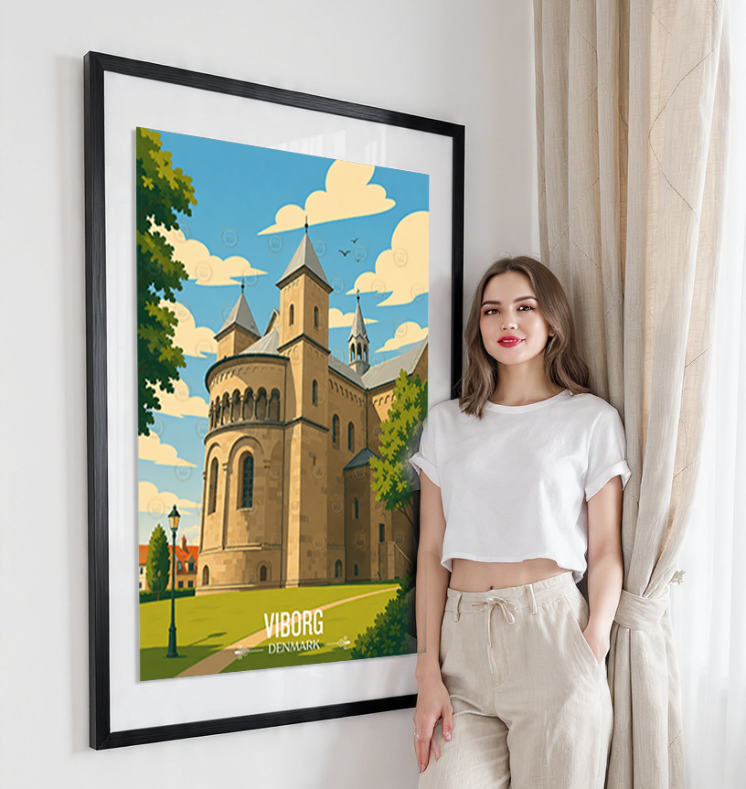 Viborg - Denmark - Travel Poster Vintage Style Wall Art Print - Art Print - Travel Art Poster