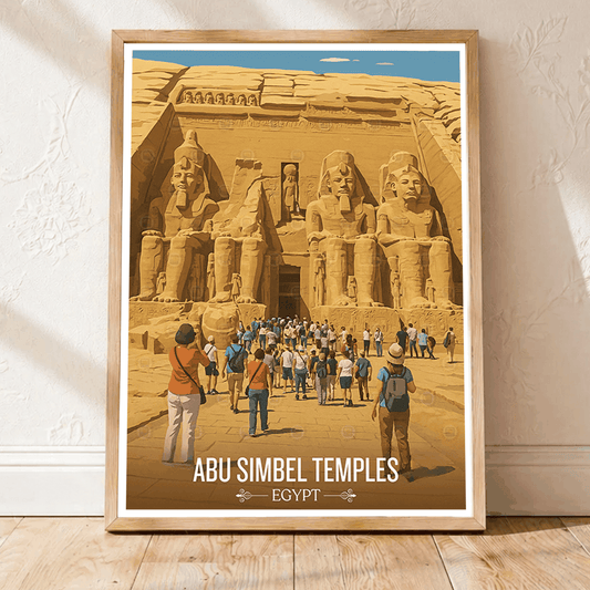 Abu Simbel Temples - Egypt - Travel Art Poster Home Deco Print - Travel Art Poster Print