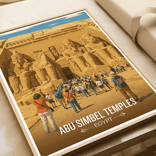 Abu Simbel Temples - Egypt - Travel Art Poster Home Deco Print - Travel Art Poster Print
