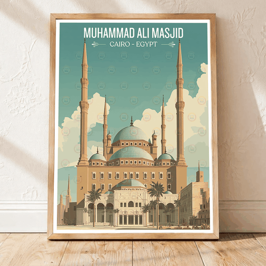 Muhammad Ali Masjid - Egypt - Travel Art Poster Home Deco Print - Travel Art Poster Print