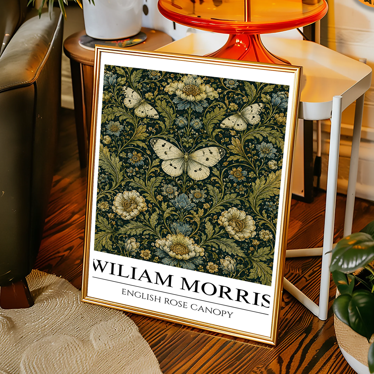 English Rose Canopy - William Morris - Wall Deco Poster Print - Art Print - Travel Art Poster