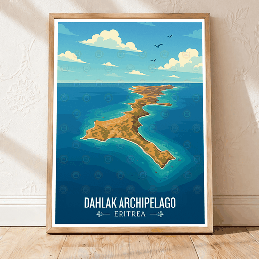 Dahlak Archipelago - Eritrea - Travel Wall Art Deco Poster Print | Modern Style - Travel Art Poster Print
