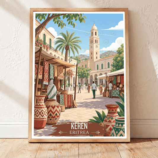 Keren - Eritrea - Travel Wall Art Deco Poster Print | Modern Style (Copy) - Travel Art Poster Print
