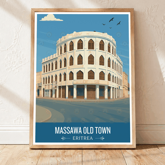 Massawa Old Town - Eritrea - Travel Wall Art Deco Poster Print | Modern Style - Travel Art Poster Print