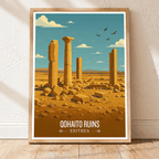Qohaito Ruins - Eritrea - Travel Wall Art Deco Poster Print | Modern Style - Travel Art Poster Print